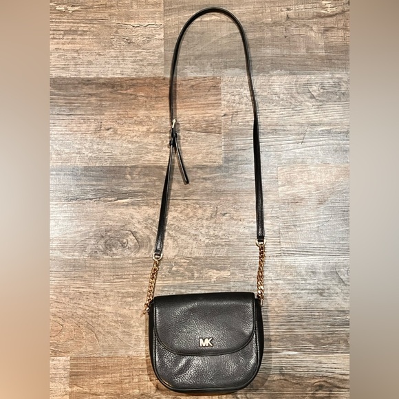 Michael Kors Black Small Half Dome Leather Crossbody - Picture 2 of 8